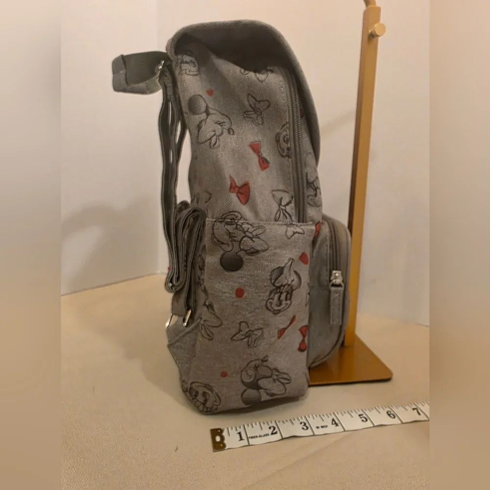Disney Minnie Mouse Bows Mini Backpack - Gray & Red Cute Bag